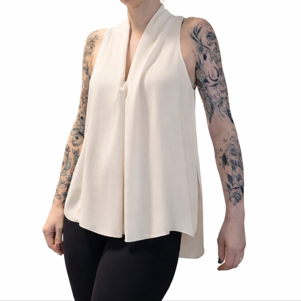 Wilfred Sleeveless Silk-Trim Blouse | Size S